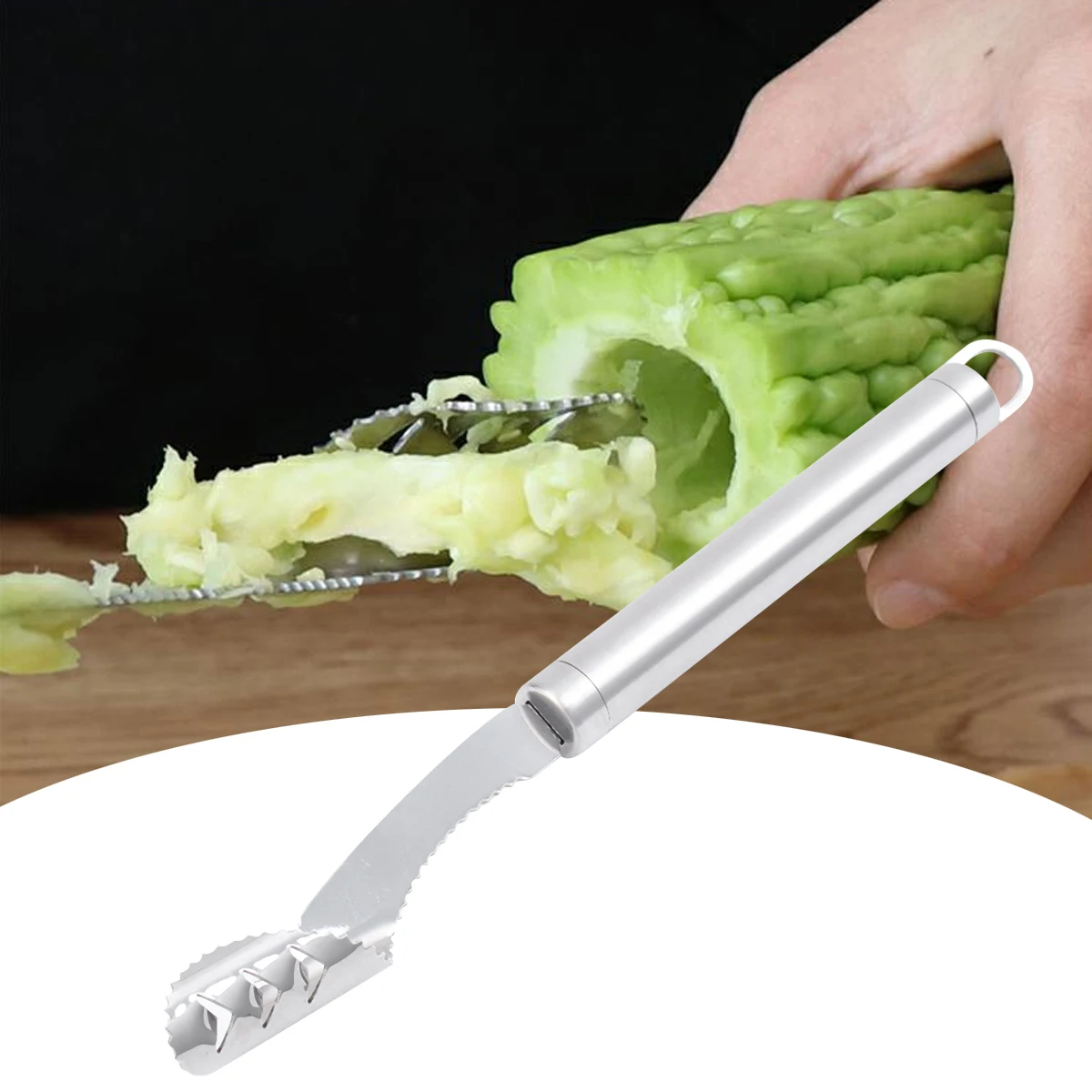 

2PCS Pepper Corer Core Remover Tool Stainless Steel Extractor Multi Purpose Kitchen Gadgets Veggie Fruit Tools