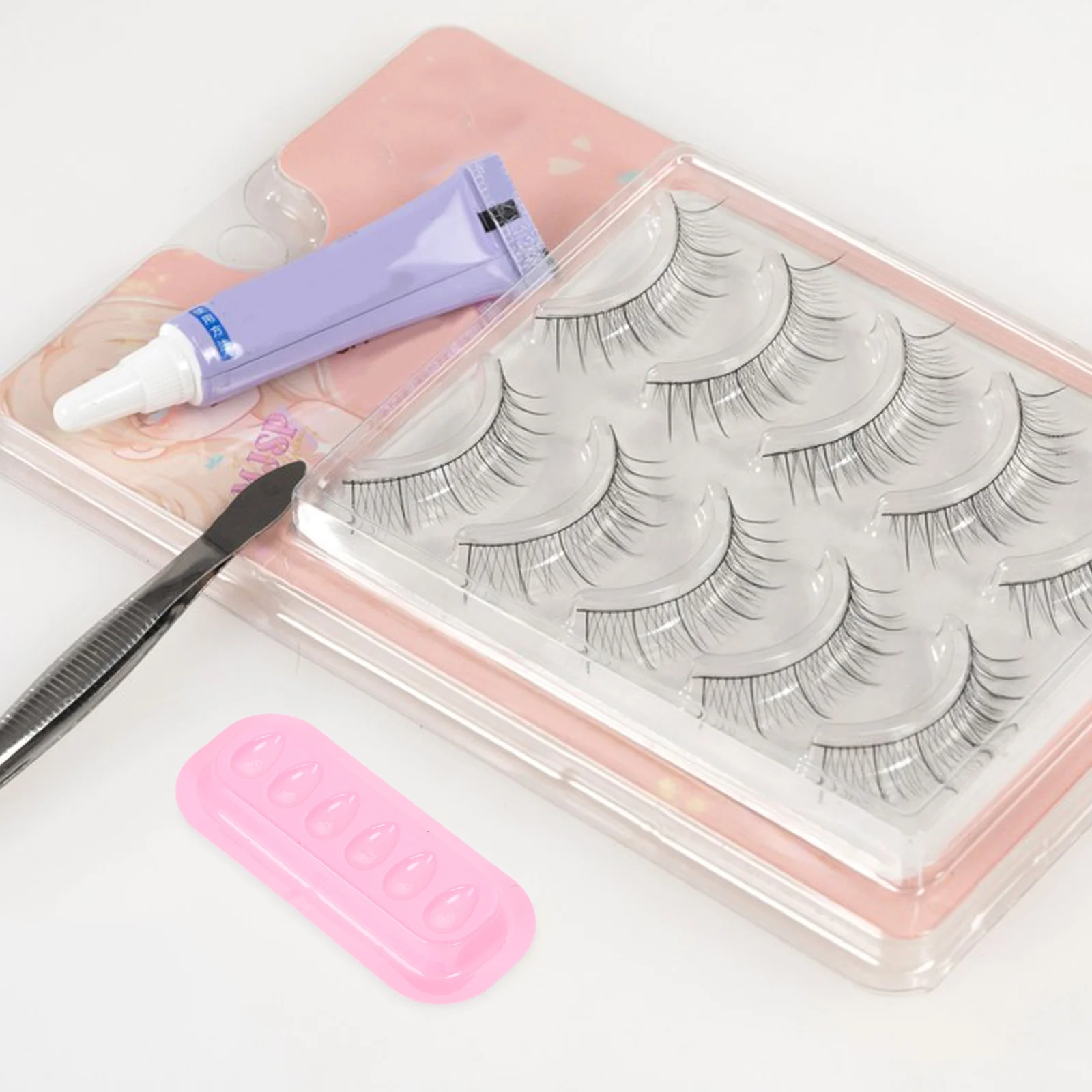 

100Pcs Lash Extension Glue Holder Plastic Lash Tray False Eyelashes Pallet for Salon Beauty Makeup Artist Tools