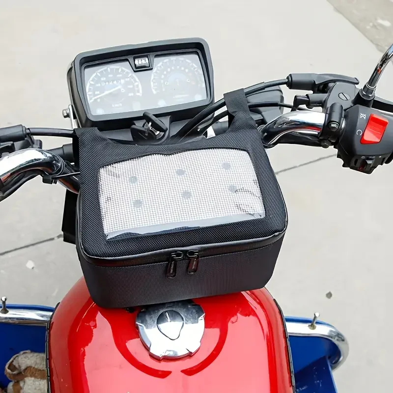 Torba na deskę rozdzielczą motocykla z ekranem dotykowym do nawigacji, na telefon komórkowy, do pojazdów elektrycznych, torba do przechowywania, torba do zawieszenia na rowerze, zapewniająca bezpieczeństwo.