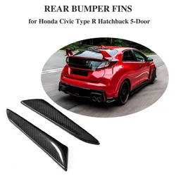 Carbon Fiber Rear Bumper Vents Decoration Trims Fins for Honda for Civic Type R Hatchback 5-Door 2015 2016