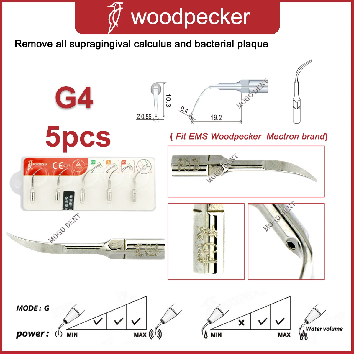 Specht Tandheelkundige Ultrasone Piezo Scaler Handstuk HW-5L Scaler Tips G1 G2 G3 P1 P3 P4 Fit EMS En Mectron Ultrasone Scaler