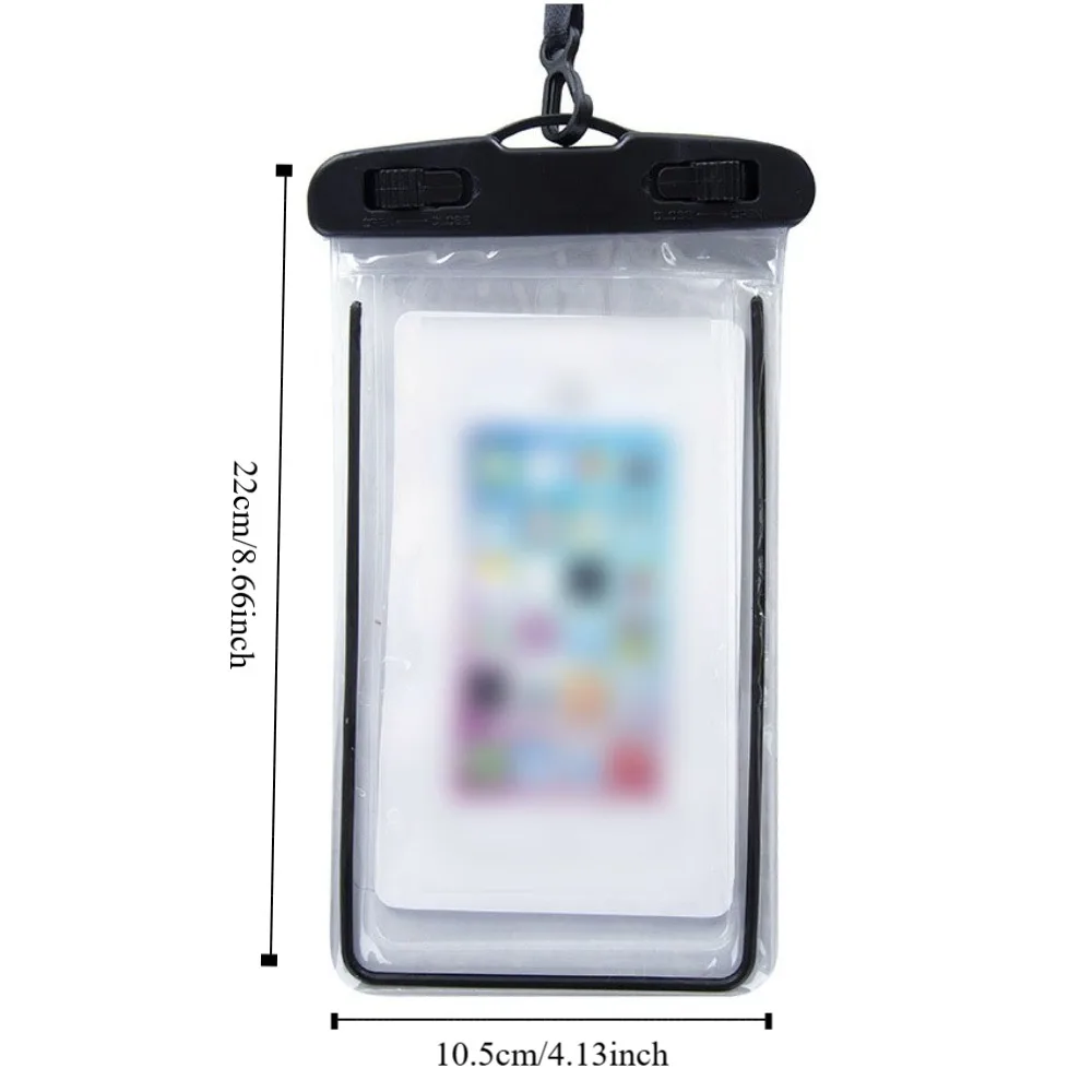 Air Bag Luminous Waterproof Phone Case Universal Touchable Mobile Phone Bag PVC Transparent Phone Protector Pouch