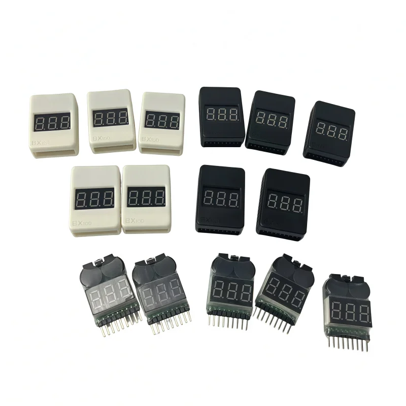 Probador de voltaje de batería Lipo BX100 1-8S/alarma de zumbador de bajo voltaje/comprobador de voltaje de batería con altavoces duales para batería Lipo Rc