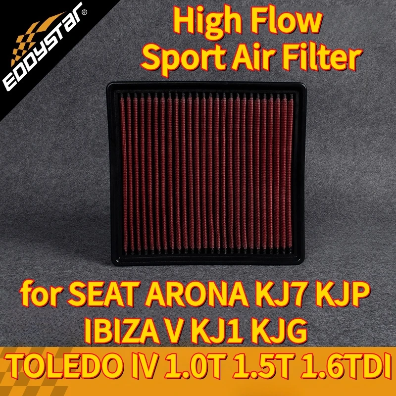 

Спортивный воздушный фильтр с высоким расходом для SEAT ARONA KJ7 KJP IBIZA V KJ1 KJG TOLEDO IV 1.0T 1.5T 1.6TDI Моющиеся гоночные впускные фильтры