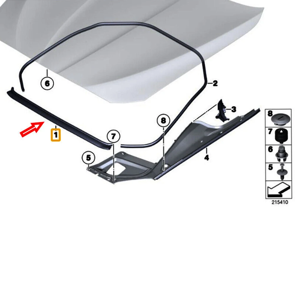 OEM Front Hood Engine Seal Compatible with For BMW 5 Series F10 F11 M5 Built Between 2010 and 2017 Model Years