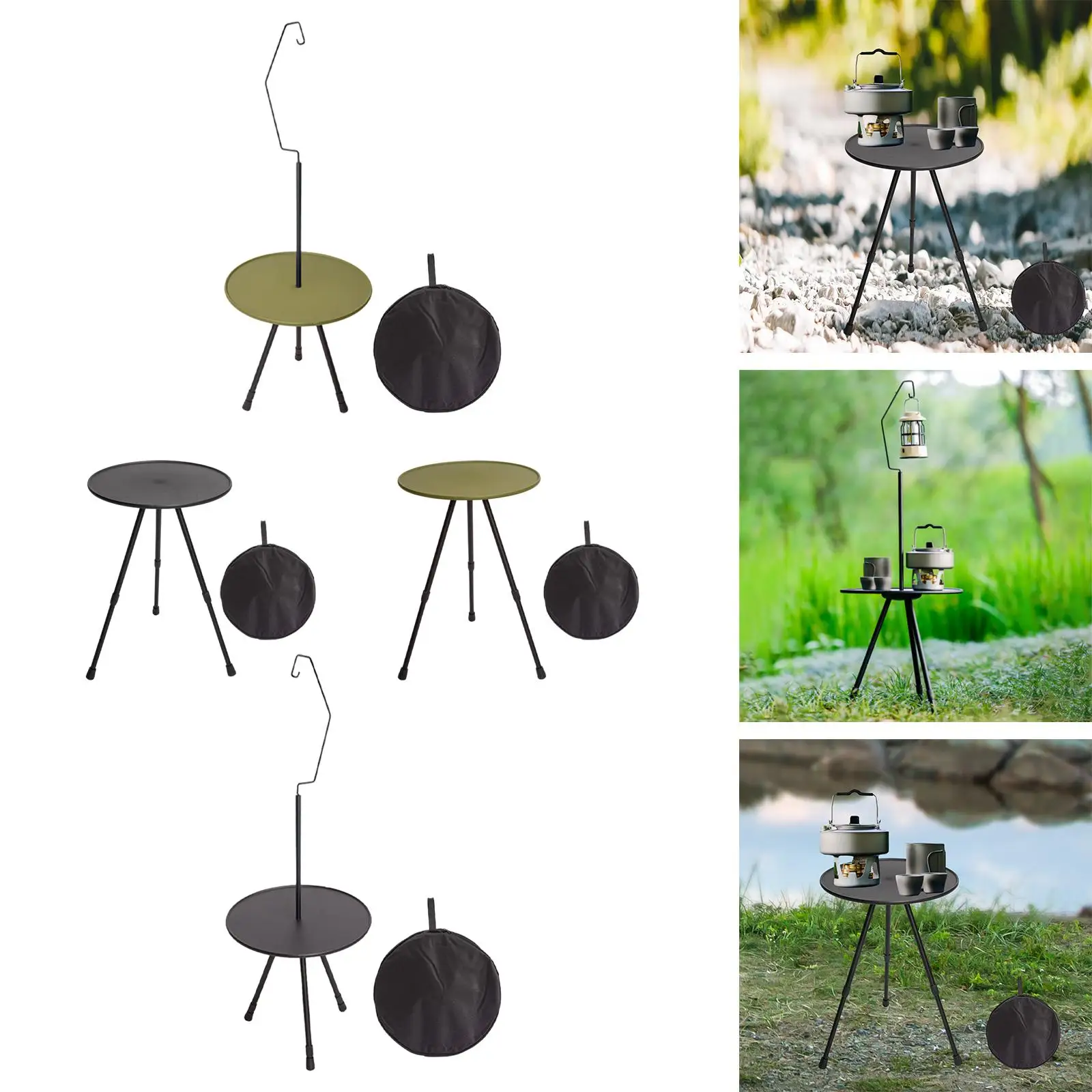 Triangular Round Table Round Folding Camping Table for Hiking BBQ