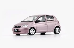 BMCreations 1:64 1998 Yaris  Echo  Vitz 5 doors - Pink Diecast Alloy Toy Cars Simulation Model For Collection gift