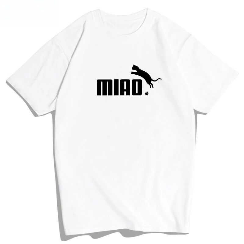 Spoof Kitten Fun Fun T-shirt Cartoon Style Simple Casual Summer Wear Styles Cotton Sports Casual Short Sleeves women clothes