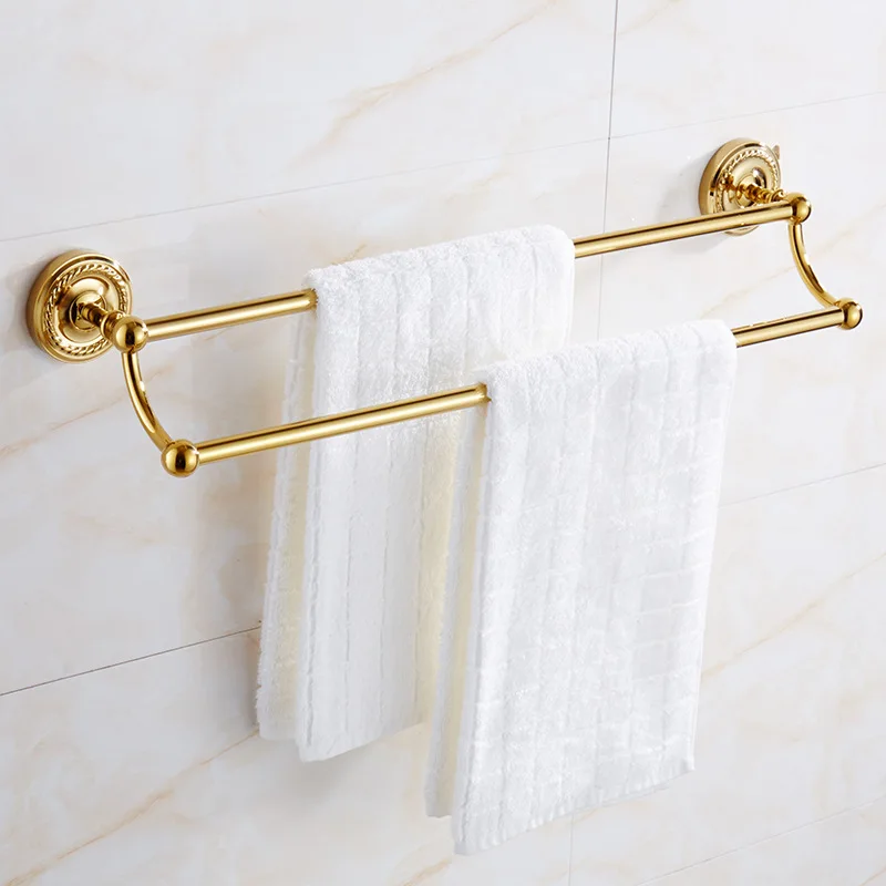Luxury Gold Brass Bathroom Accessories Hardware Set Towel Bar Rail Rack Toilet Paper Holder Toilet Brush Shower Soap Dish Holder