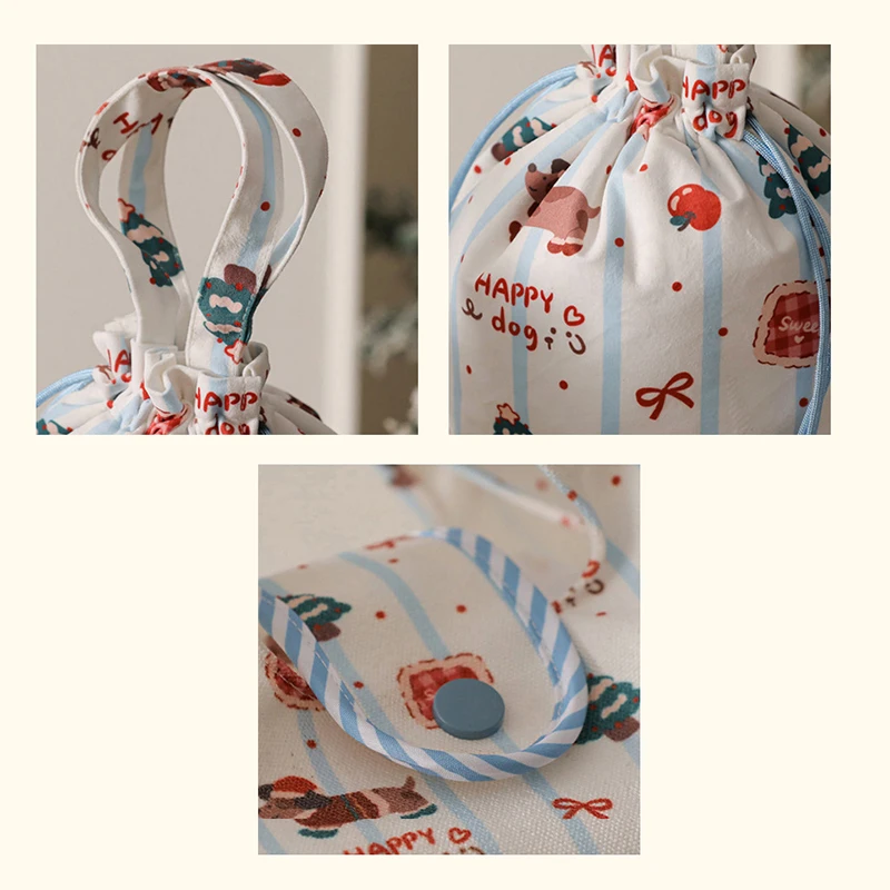 

1PC HAPPY DOG Christmas Gift Bags Multi-Size Drawstring & Tote Bags With Cute Dachshund, Christmas Tree Pattern