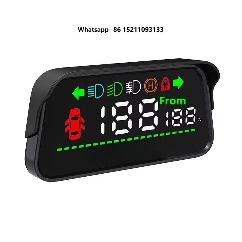 Head-Up Display Model V614 with LED Display Screen GPS Satellite Time Speedometer