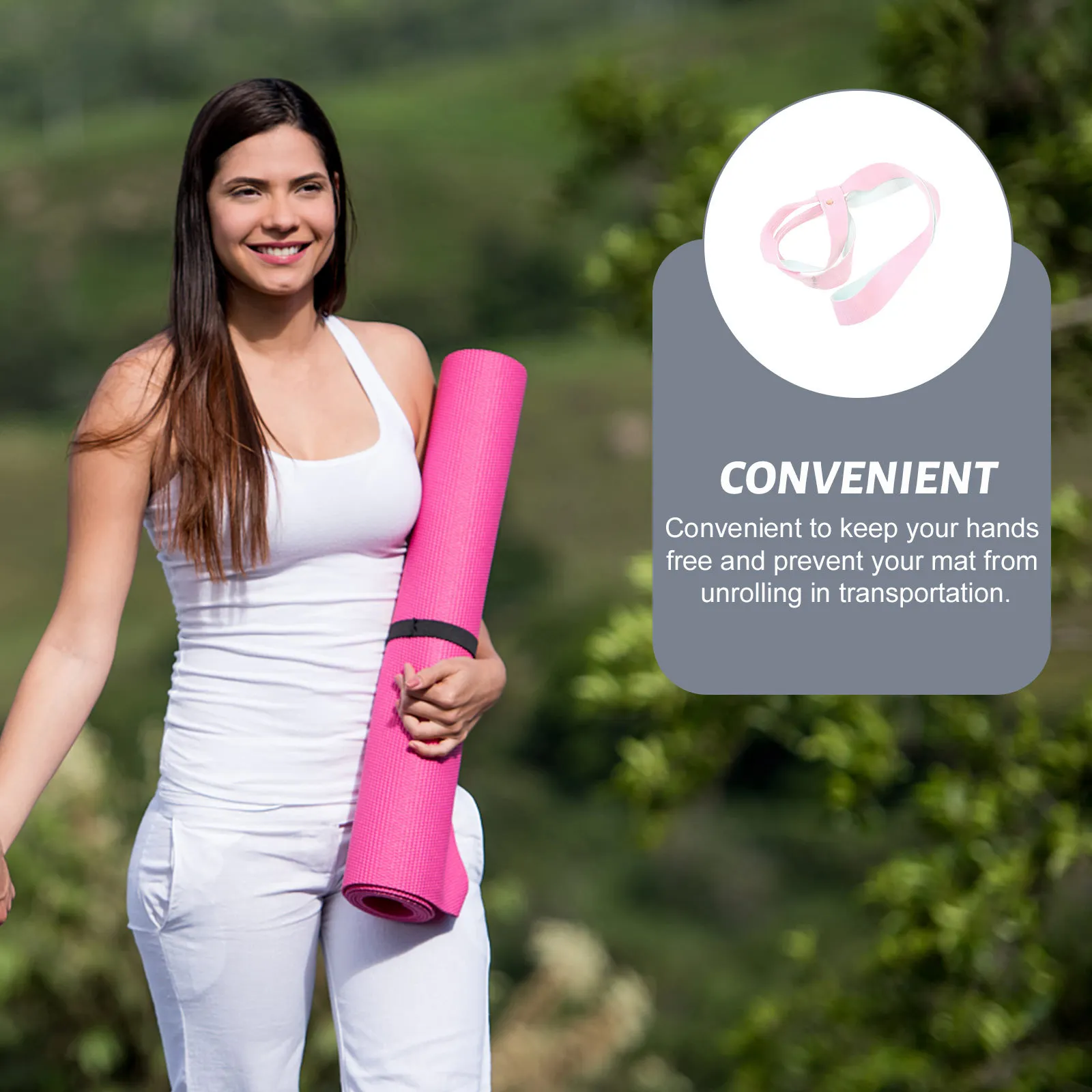 

Yoga Mat Strap Cotton Material Soft Comfortable Portable Shoulder Band for Fitness Balancing Poses Physical Therapy