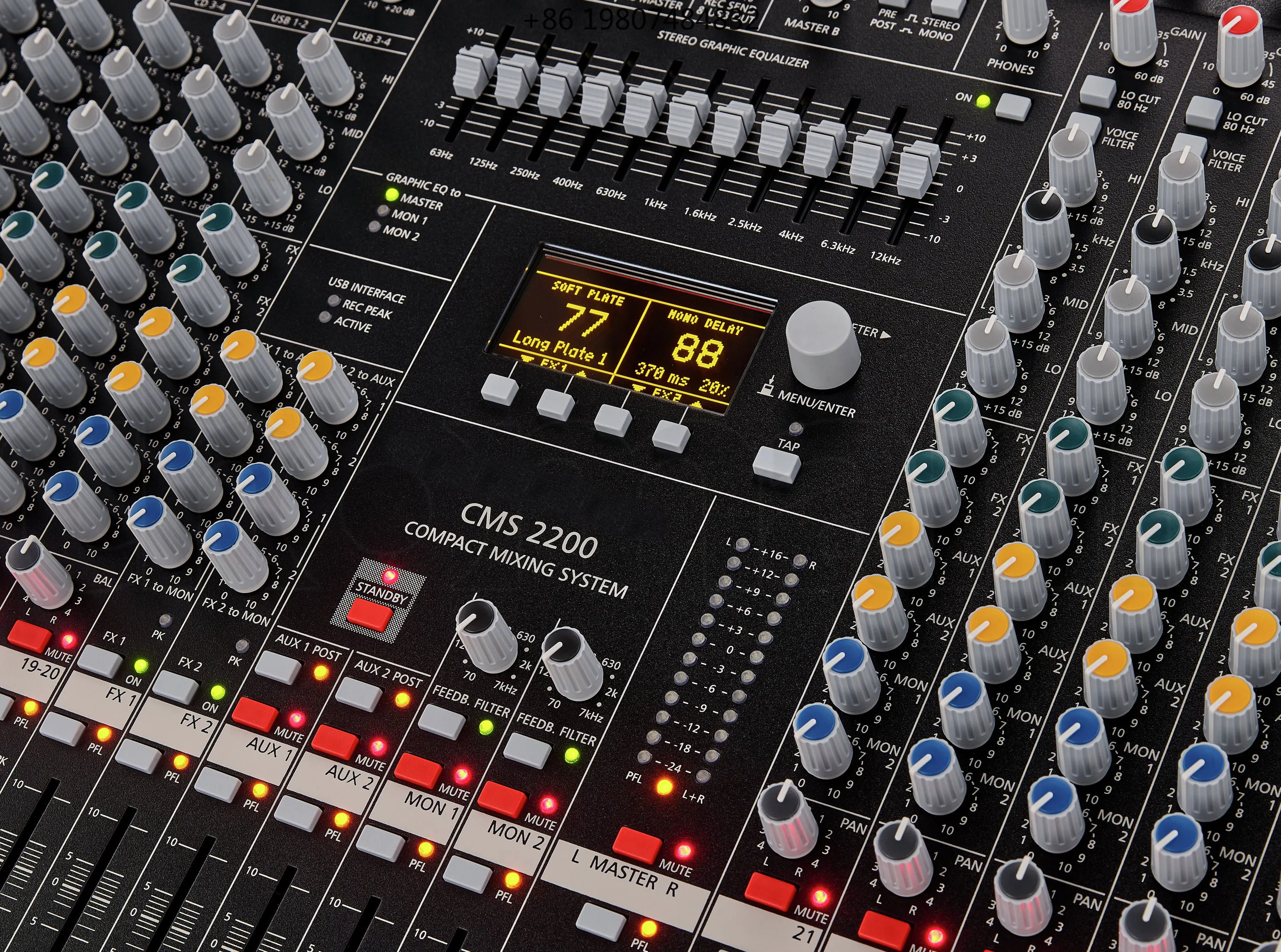 

PA Speaker System Live Stage Sound Professional Audio 22 Channel Mixer with Dual Digital Effects USB Audio Interface for