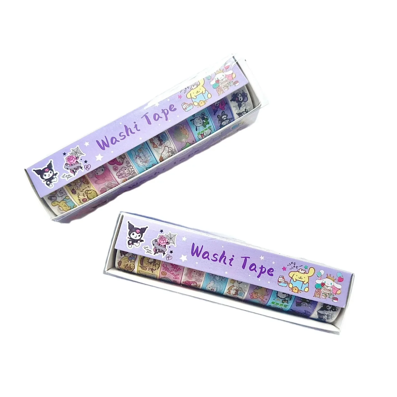 Neue Sanrio Washi Tape 10 Rollen Handbuch Cartoon niedlichen Kuromi Material dekorative Aufkleber