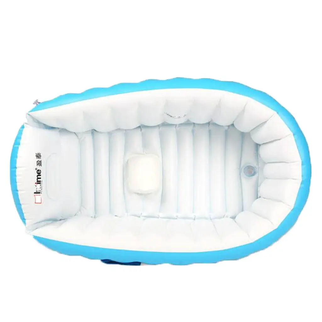 Inflatable Baby Bathtub with Bath Toy Organizer Soft PVC Folding Shower Tub for Children and Infants