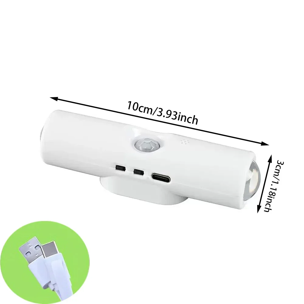 Runto USB Rechargeable Motion Sensor LED Night Light 3 Colors/RGB Lighting Wardrobe Kitchen Under Cabinet Bedroom Christmas