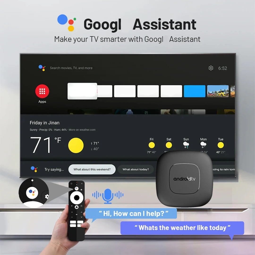 T1 Smart TV Box Home Theater Android13 Allwinner H313 Quad Core 4G 5G Dual WIFI 2GB 16GB BT5.0 Suporte 4K Assistente de Voz TV Box