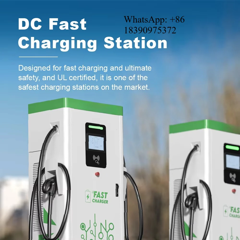 OEM UL Certification 60kW Level 3 DC Fast EV Charger CCS1/CHAdeMO Floor-Mounted Charging Stations