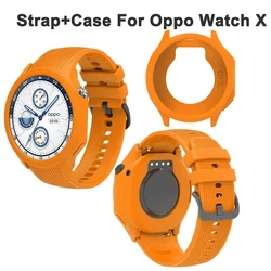 Silicone Strap + Watchcase Suitable for OPPO Watch X  NO Gaps Circular interface Replacement Watchband