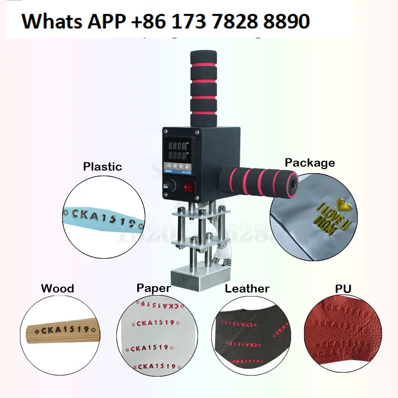 machine-d'estampage-a-chaud-a-double-poignee-marque-de-carton-de-produits-en-bois-marquage-de-timbres-de-fumigation-ippc-d'estampage-a-chaud-en-cuir