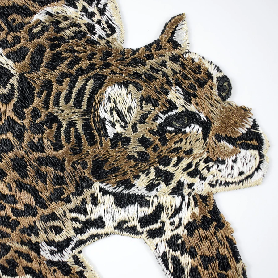 1 Pair Of Leopard Print Fabric Patches Embroidered For Sewing Clothes Shirts Clothing Accessories Patches