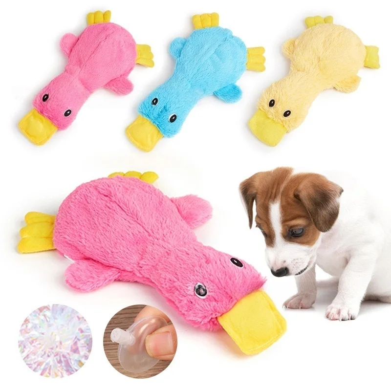 

Dog Plush Sound Toy Dog Toy Cute No Stuffing Duck with Soft Squeaker Pet Interactive Training Stuffed Toy Fun for Indoor Puppy