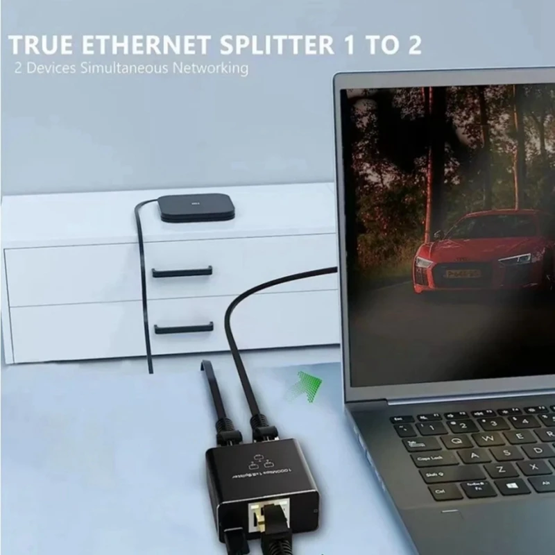 Network Splitter 1 To 2 Ethernet Splitter For 2 PC Laptop RJ45 Connector RJ45 Splitter 1 In 2 Out Ethernet Splitter