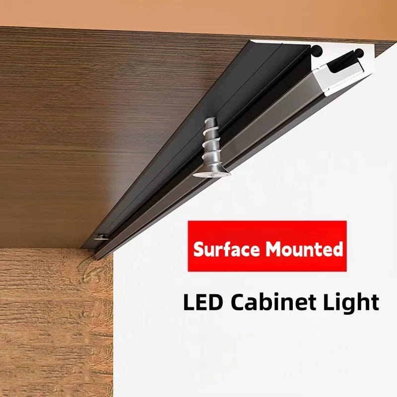 45 Degree Oblique Cabinet Light Surface Mounted Led Aluminum Profile Bar Lamp Kitchen Shelf Closet Home Decor Linear Strip Light
