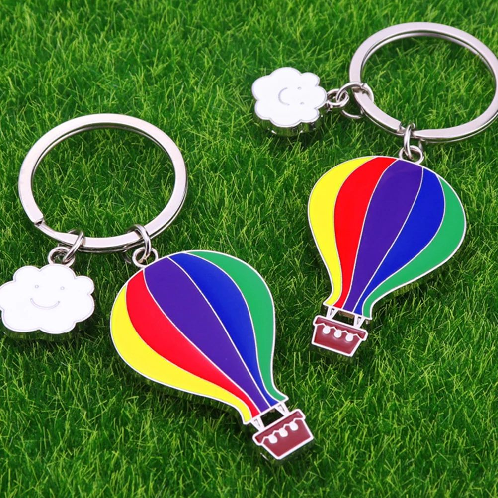 Hot Air Balloon Keychain Bag Memorial Gifts Funny for Women Decoration Decorative Handbag Charm Metal