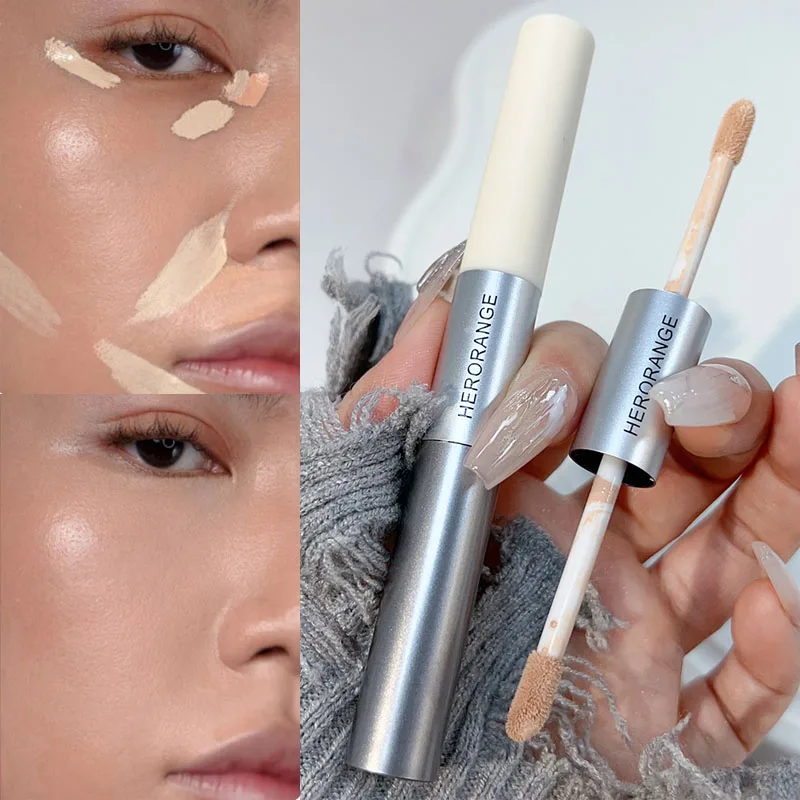 Double-ended Matte Highlighter Concealer Stick Waterproof Long Lasting Natural Brightening Face Concealer Foundation Cosmetics