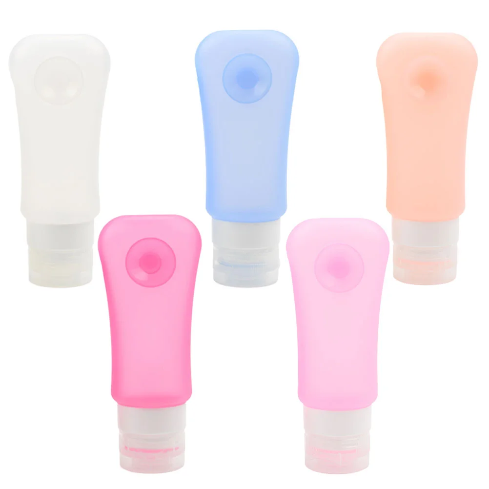 

5 Pcs Silicone Empty Balm Clear Lotion Dispenser Travel Makeup Cleaning Gel Dispensers