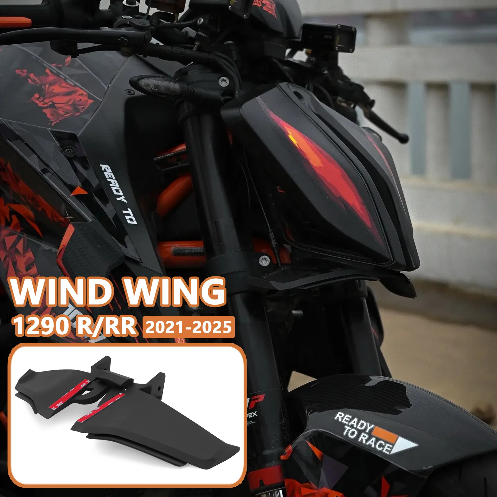 

For 1290 Super Duke R RR 2020-2023 2024 Motorcycle Downforce Naked Frontal Spoilers Winglet Aerodynamic Wing Front Spoiler Kit