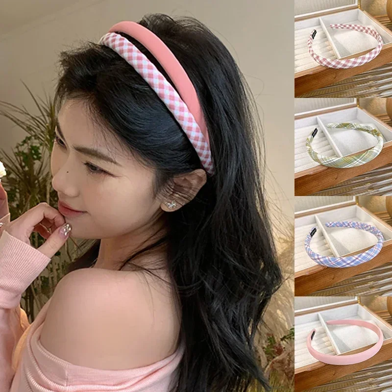 Thin Sponge Hairband 2025 Spring Summer Women's Girls Elegant Head Band Makeup Face Wash Hair Hoop Fashion Hair Accessories