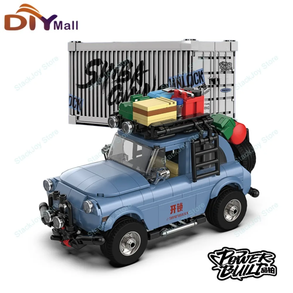 PB8859 Blue Lock-Opening Vehicle Building Blocks City SUV Technical Car Model Speed Assembly Toy Desktop Display Christmas Gifts