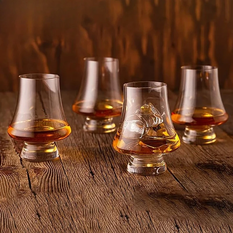 2/4pcs Tasting Glasses Set Of 250ml Lead-free Crystal Glass Whiskey Cup Smelling Wine Glasses Cocktail Glasses Bar Restaurant
