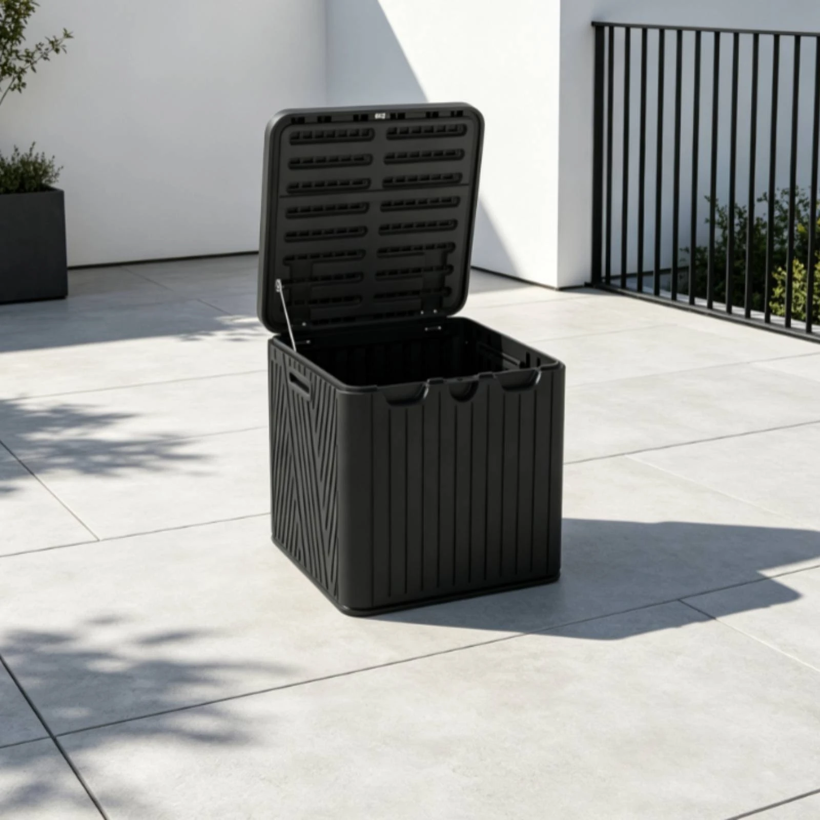 Outdoor Storage Box Weather-Resistant Storage Box with Hinged Lid Weatherproof Heavy-Duty for Homeowners, Poolside, Garden