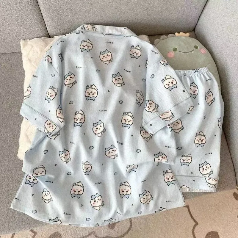 طقم ملابس منزلية نسائية قطنية جديدة لعام 2025 ort Sve orts طقم ملابس منزلية مطبوع عليه رسوم كرتونية حلوة بيجامات صيفية خفيفة الوزن