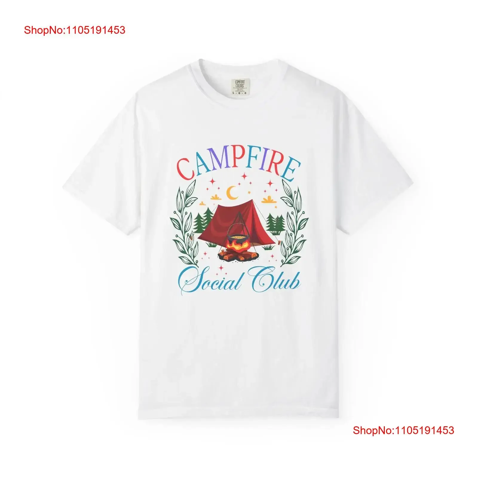 

Campfire Social Club T Shirt Camping Adventure Outdoors for Mom vintage Washed Versatile Stylish graphic Casual