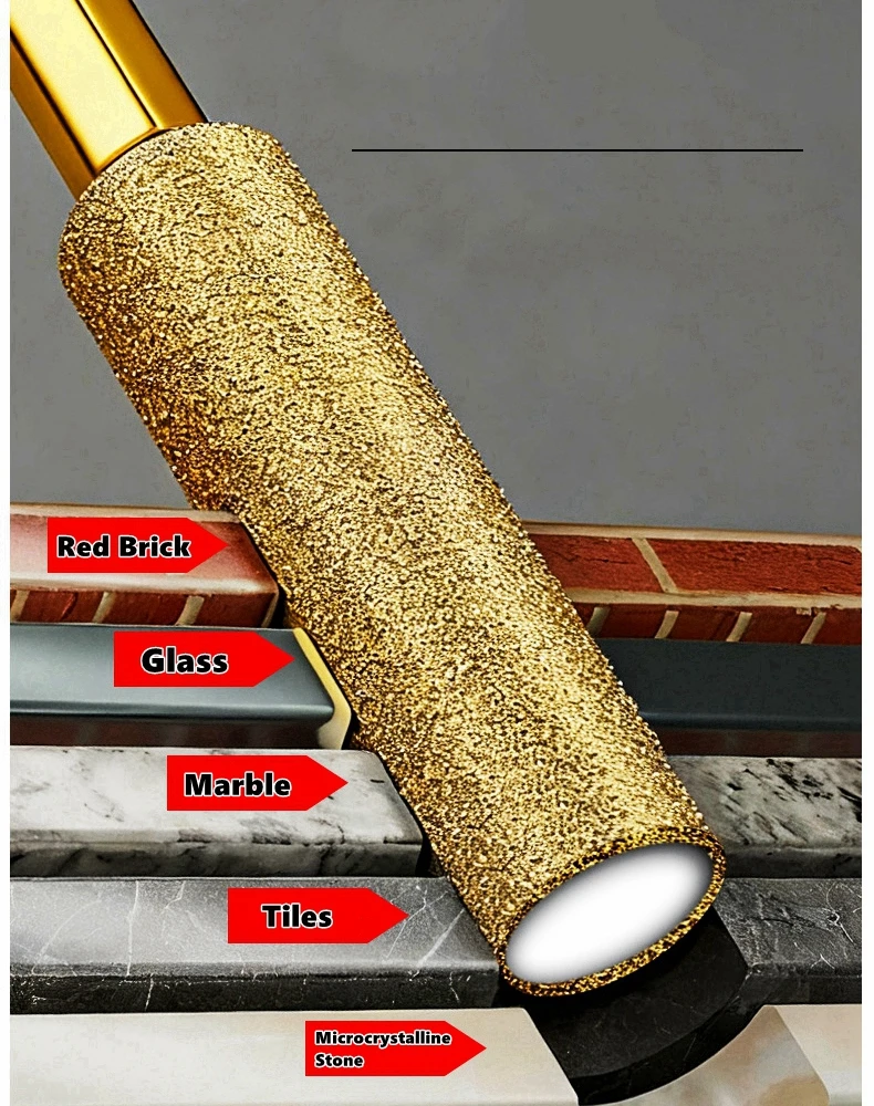 Hex Shank Dry Drill Bit 2-in-1 Glass & Stone Drilling and Grinding Tool, 6-16mm Hole Saw and Grinding Head for Tile, Marble view 3
