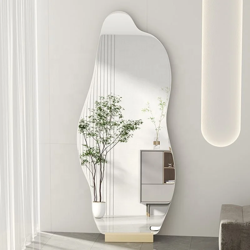 Bear Shape Frameless Wall Mirror Cute Irregular Decorative Mirror For Home Bedroom Kids Room Living Room Decor