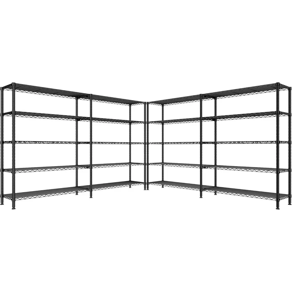 

70 Heavy-Duty 5-Tier Metal Wire Shelving, 1600 lbs Capacity, 2-Pack for Kitchen Storage