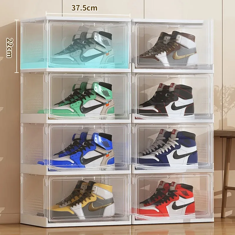 

1/6pcs Dustproof Shoe Boxes Free Combination Shoe Bin Thickened Drawer Case Stackable Boxes Organizer Shoe Box Shoes Cabinet ﻿