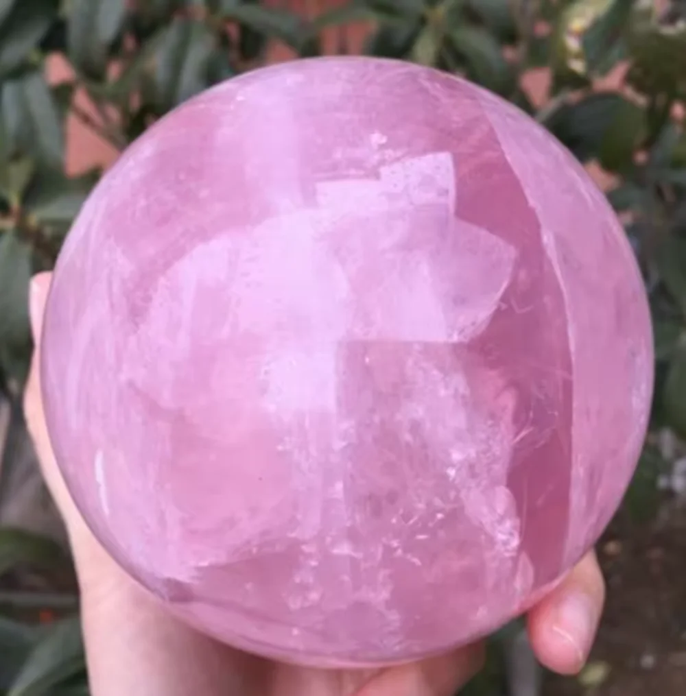 Natural Pink Rose Crystal Crystal, Healing Ball, 90-100mm