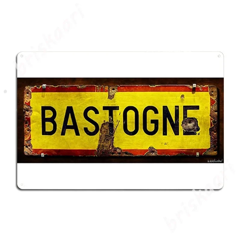 Wwii Bastogne Town Sign Metal Signs Wall pub Garage Club Funny Plaques Tin sign Posters