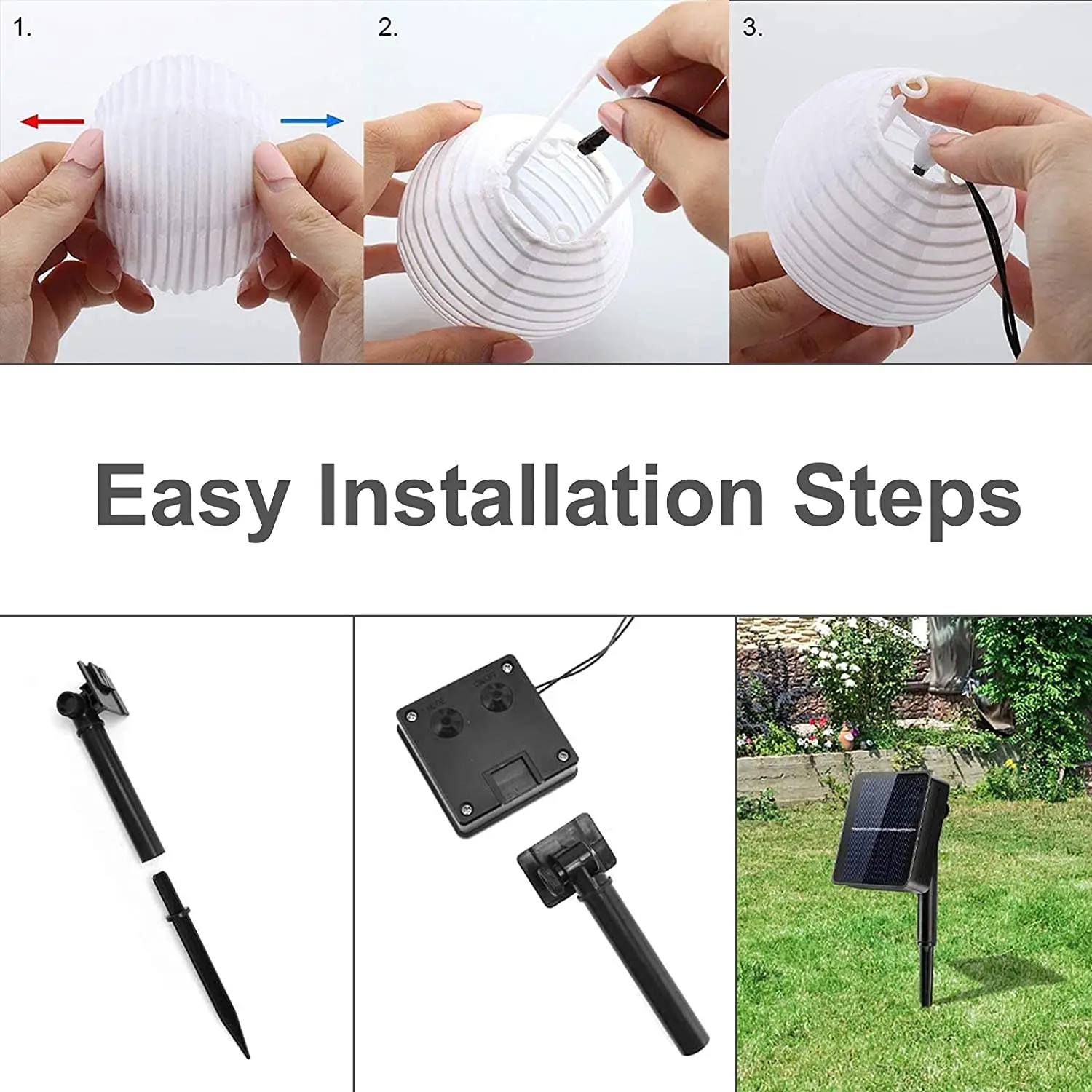 LED Solar Lantern String Lights Outdoor Garland Fairy Lights Solar Powered Garden Decorative Light for Christmas Wedding Party