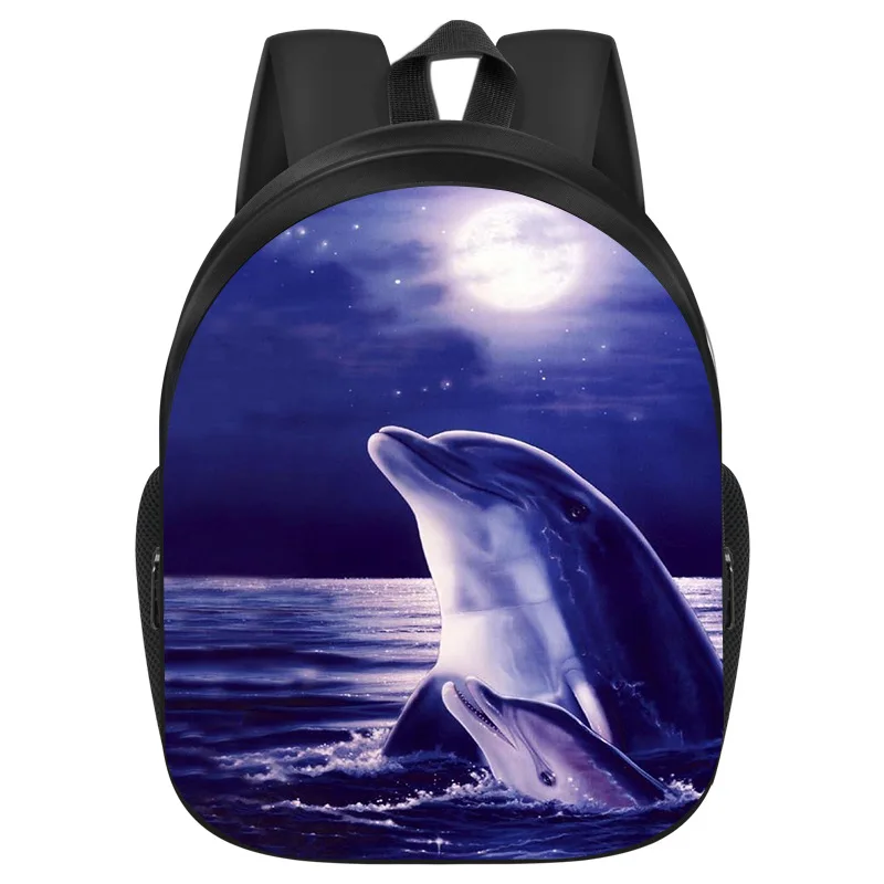 

Trendy Youthful Animal Dolphin Student School Bags Notebook Backpacks 3D Printed Oxford Waterproof Boys/Girls Travel Bags