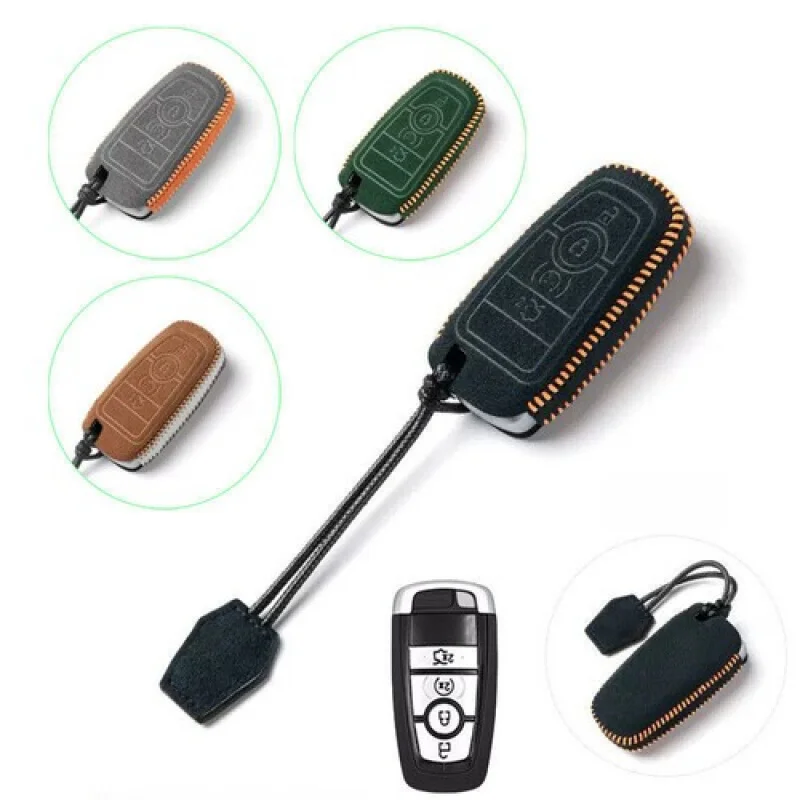 

Замшевый кожаный чехол для автомобильного брелка A + для Ford Explorer Fusion F-250 Edge Mustang