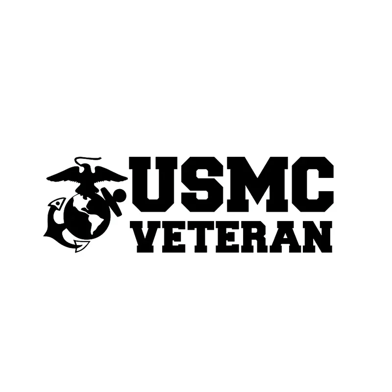 

Car Sticker Warning USMC VETERAN PVC Decal Car Sticker Military Armed Forces Decal Decoration Sticker Black/white, 14cm*5cm