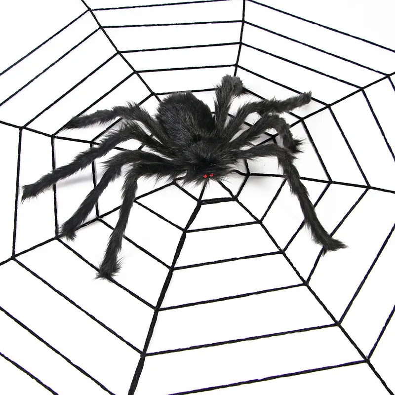 Halloween Spider Web Artificial Plush Spider Web Halloween Party Haunted House Scene Ornament Halloween Party Decoration 2023