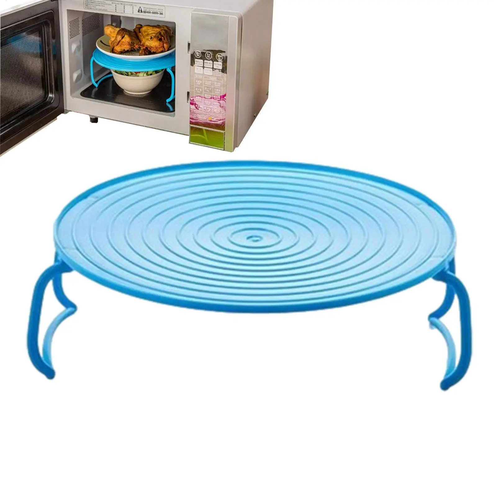 Multifunction Insulated Heating Tray Rack Plastic Kitchen Gadgets Microwave Steaming Rack Kitchen Storage Rack